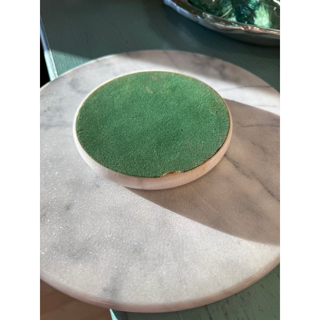 Vintage Carrerra Marble Lazy Susan For Sale - Image 6 of 8