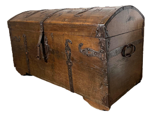 Antique Oak Dome Trunk, 1700s
