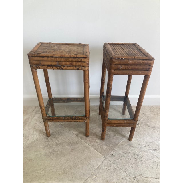 Tortoise Bamboo 19th Century Small Side Table - A Pair For Sale In Miami - Image 6 of 13