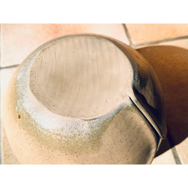 Modern Sculptural Handmade Ceramic Vase with Central Glazed Window, Germany, 1980s For Sale - Image 3 of 13