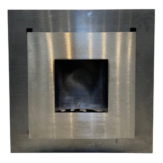 Modern Bio Ethanol Wall Fireplace in Stainless Steel For Sale