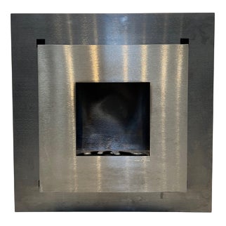 Modern Bio Ethanol Wall Fireplace in Stainless Steel For Sale