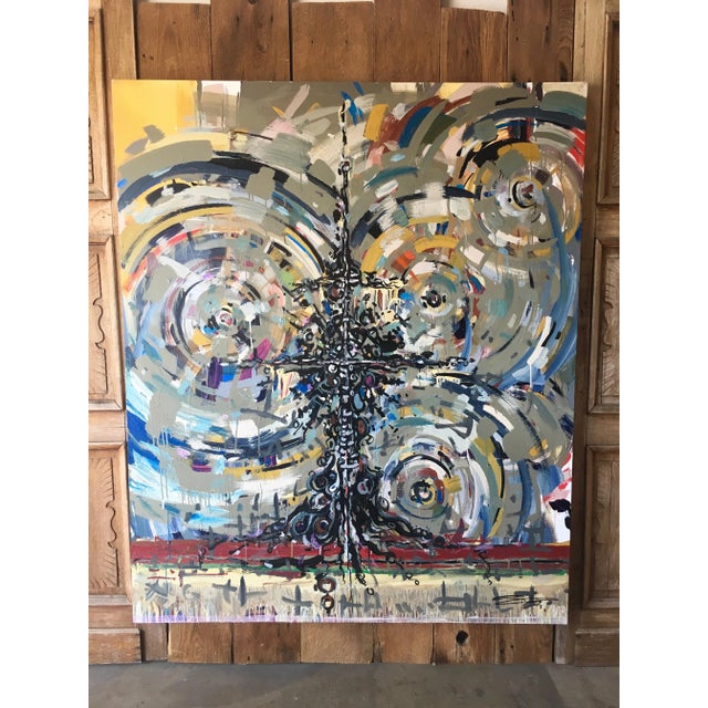 Oversized Abstract Canvas Painting For Sale - Image 12 of 12