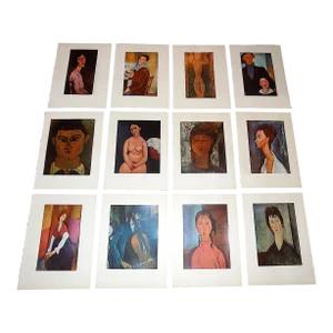 Vintage Amadeo Modigliani Modernist Folio Size Lithographs - Set of 12