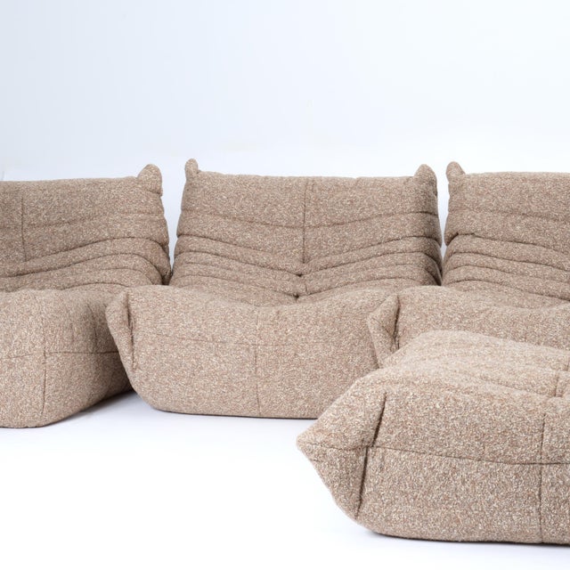 2000 - 2009 Original Ligne Roset Togo 5-Piece Modular Sofa Set in Textured Wool Blend For Sale - Image 5 of 16