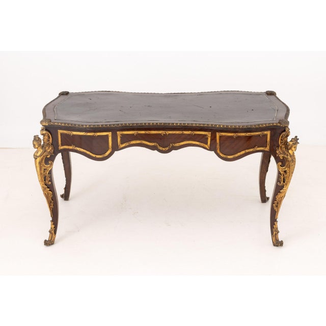 Louis XV Style Gilt Metal and Mahogany Bureau Plat For Sale - Image 12 of 12