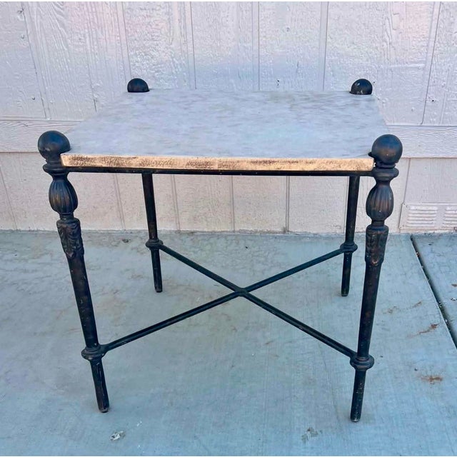 Nice old Michael Taylor side table, love the aged look it has achieved living outdoors for many years.