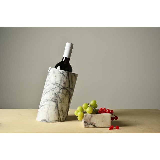 Stone Lilac White Marble Angled Wine Cooler from Kiwano Concept For Sale - Image 7 of 12