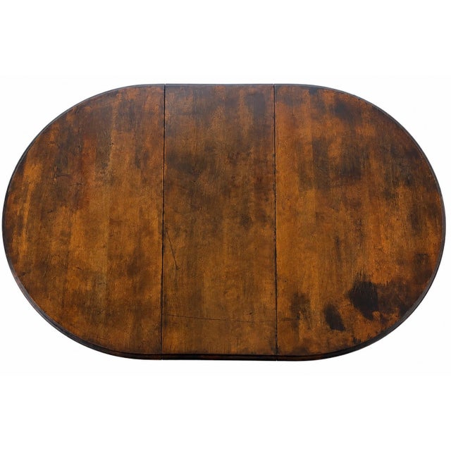 Onyx 20th Century Colonial Revival Pedestal Dining Table | Old Town Chapel™ Aged Hickory | Extending 42” Round to 54” Oval For Sale - Image 8 of 8
