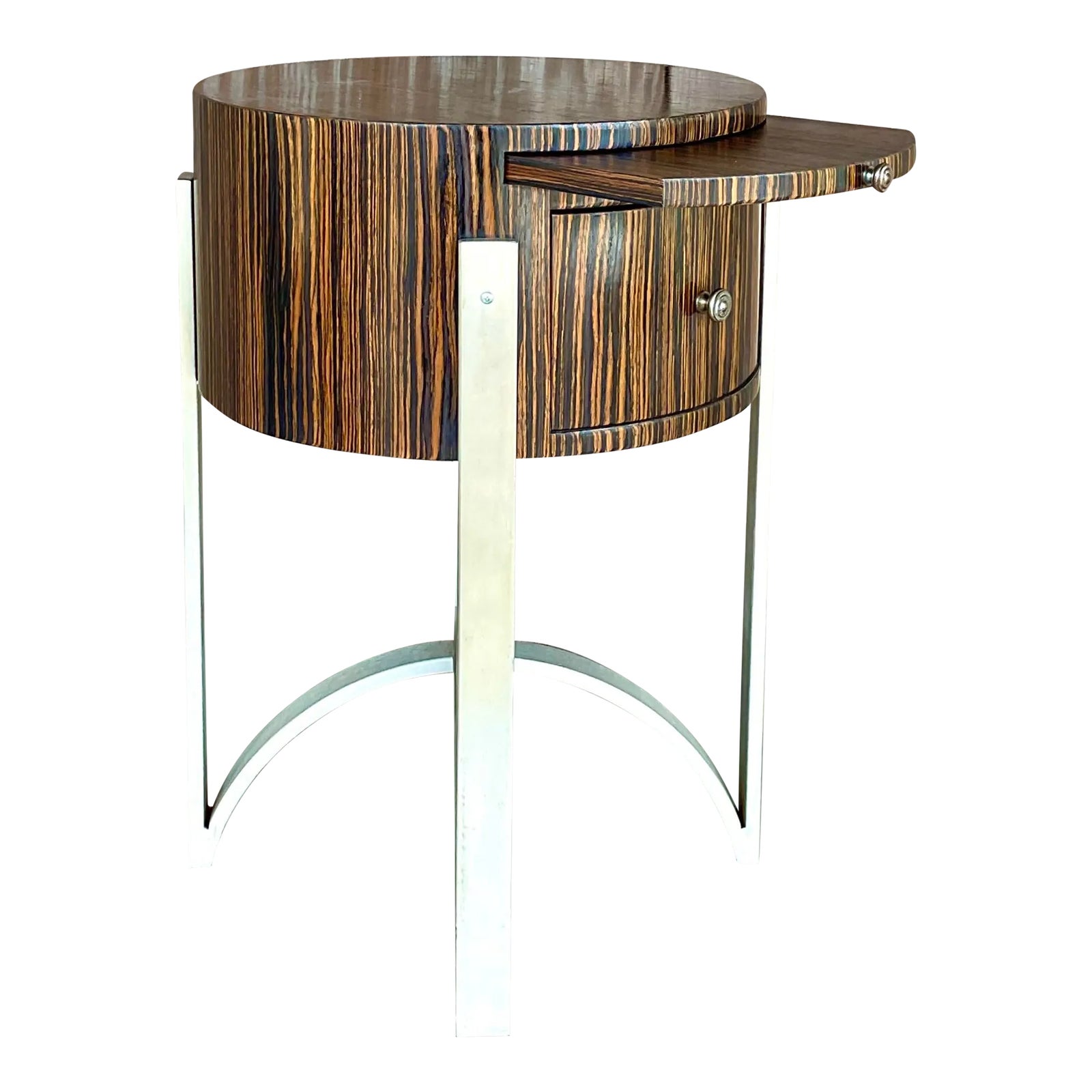 Vintage Contemporary Michael Berman Zebra Wood Side Table Chairish