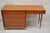 Vintage Mid Century Modern Walnut Brass Base Modernist Kneehole Writing Desk For Sale - Image 12 of 12