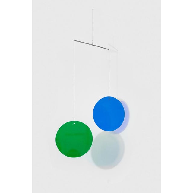 Blue Mobile with Round Dichroic Glasses by Camilla Richter For Sale - Image 8 of 12
