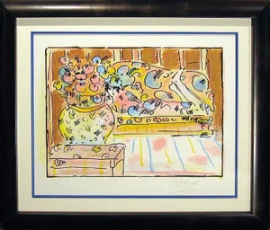 Peter Max "Lady on Couch With Vase" Signed Vintage Limited Edition Serigraph