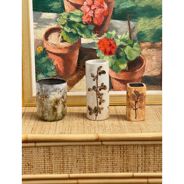 Vintage French Ceramic Vase by Raymonde Leduc, 1970s For Sale - Image 12 of 14