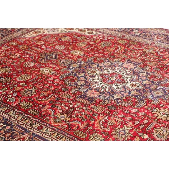 Textile Middle Eastern Hand-Knotted Tabriz Rug For Sale - Image 7 of 11