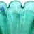 Green Vintage Murano Green Iridescent Gold Flecks Bubbles Italian Art Glass Fan Shape Scalloped Rim Flower Vase For Sale - Image 8 of 12