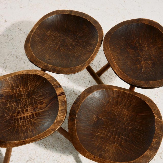 Handcrafted Milking Stool, 1950s, Set of 4 For Sale - Image 12 of 13