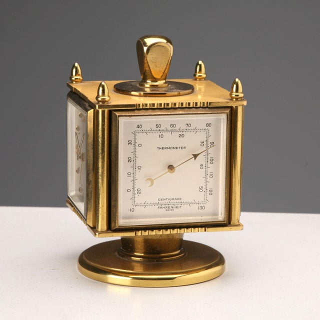 Table Clock in Gold-Plated Brass For Sale - Image 6 of 10