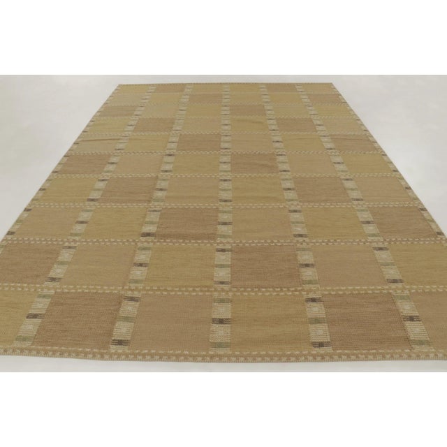 Traditional Rug & Kilim Scandinavian Style Custom Flatweave Rug With Geometric Design For Sale - Image 3 of 12