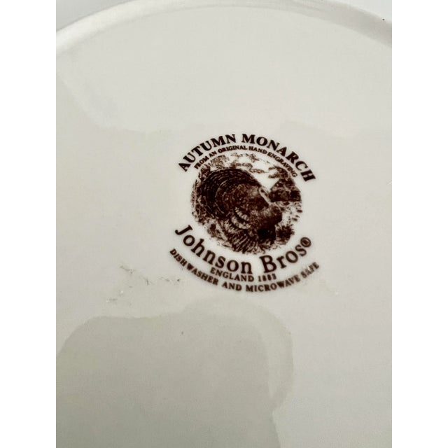 Ceramic Vintage Turkey Thanksgiving Plate Autumn Monarch Johnson Bros For Sale - Image 7 of 7