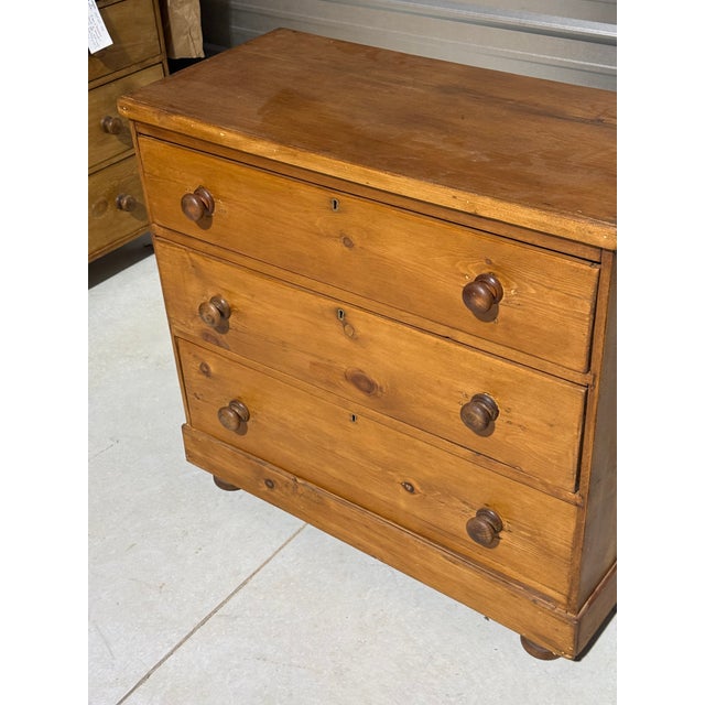 Antique Pine Three Drawers - Chest of Drawers From England For Sale - Image 4 of 18