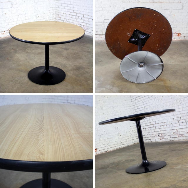 Mid-20th Century Mid-Century Modern Set 4 Krueger Chairs & Tulip Style Base Game or Dining Table For Sale - Image 9 of 12