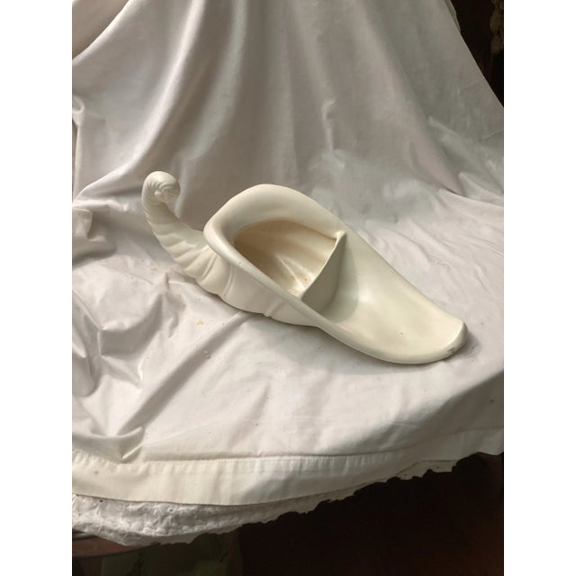 Ceramic Vintage Ceramic Ivory Cornucopia, Mid-Century Modern Planter For Sale - Image 7 of 7