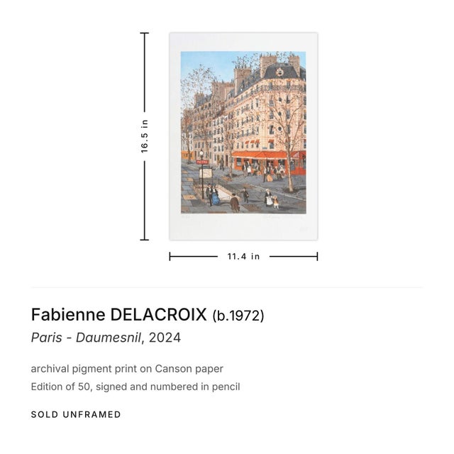 Contemporary 2024 Fabienne Delacroix Paris - Daumesnil Signed Archival Pigment Print For Sale - Image 3 of 3