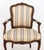 Pair of Louis XV Style Walnut Striped Linen Upholstered Fauteuils For Sale In New York - Image 6 of 9