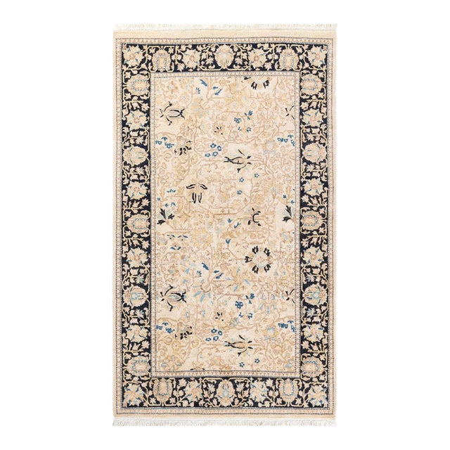 Mogul, One-of-a-Kind Hand-Knotted Area Rug - Ivory, 3' 2" x 5' 5" For Sale