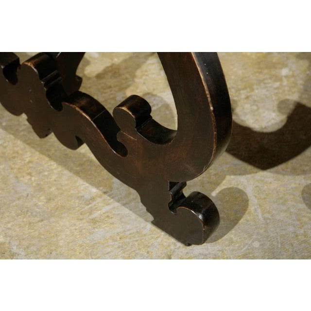 Wood Grand Tuscan, Walnut Demilunes Console Tables- A Pair For Sale - Image 7 of 9