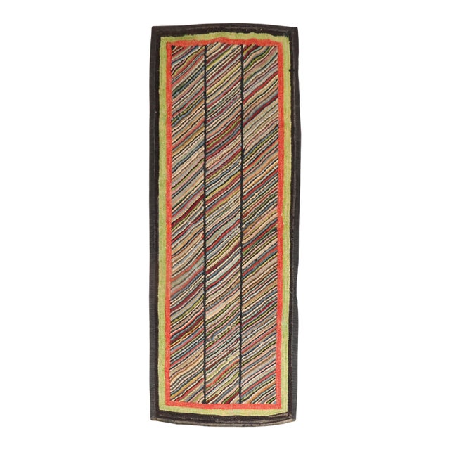 Antique American Hooked Rug - 2' x 5'1" For Sale