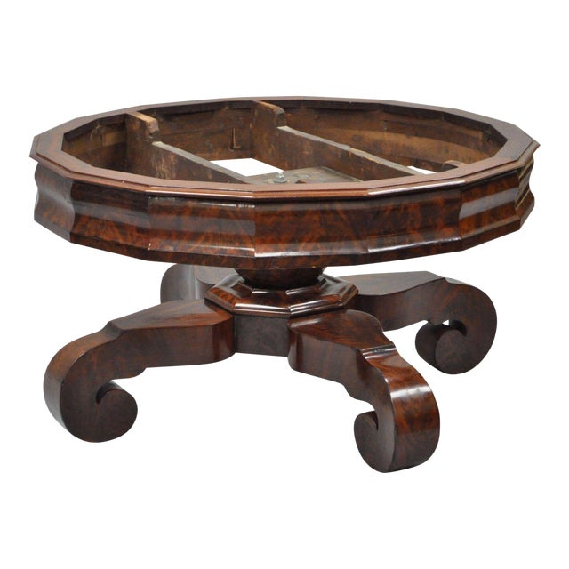 Antique 36" Round American Empire Flamed Crotch Mahogany ...
