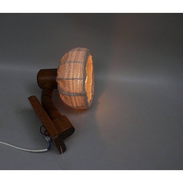 1960s Wood Wall Lights with Fabric Shades from Fischer Leuchten, 1960s, Set of 2 For Sale - Image 5 of 18