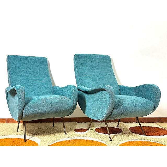 Mid-Century Modern Vintage Lady Lounge Chairs attributed to Marco Zanuso, Italy, 1950s, Set of 2 For Sale - Image 3 of 14