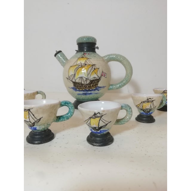 Rosolio Set from Casa Dellarte Albisola Capo, Italy, 1930s, Set of 7 For Sale - Image 10 of 15