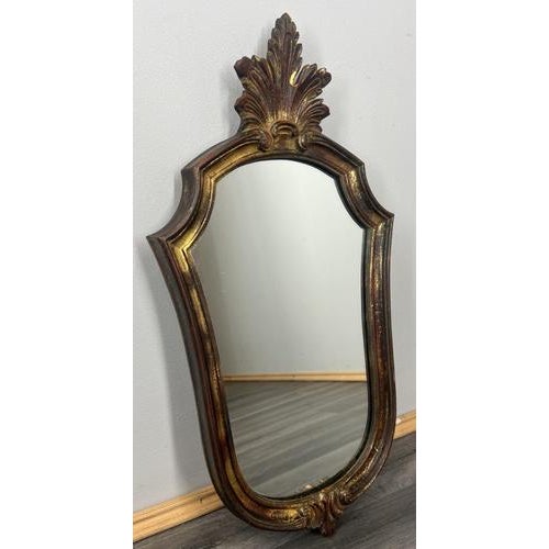 Glass Vintage French Style Carved Wall Mirror with Ornate Wall Frame For Sale - Image 7 of 7