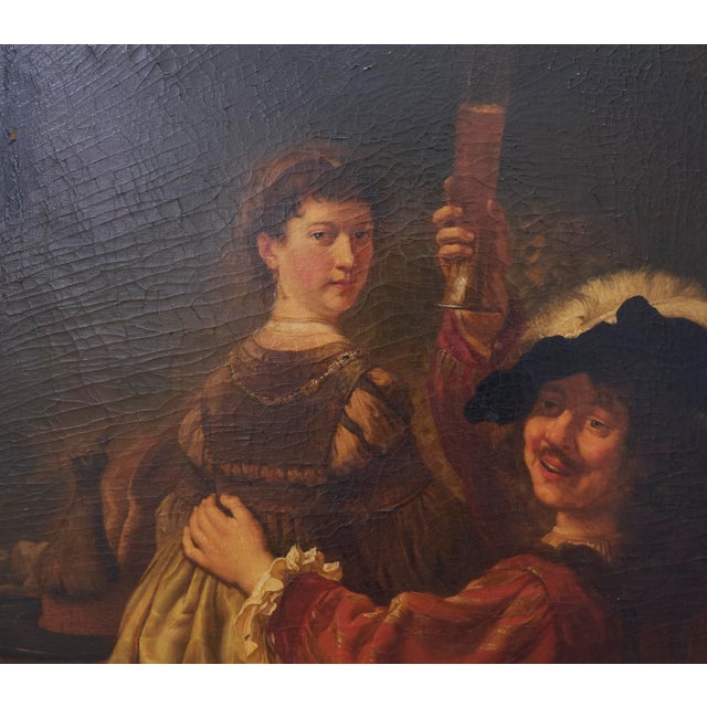 Traditional After Rembrandt "The Prodigal Son in the Tavern" Old Master Style Painting For Sale - Image 3 of 7