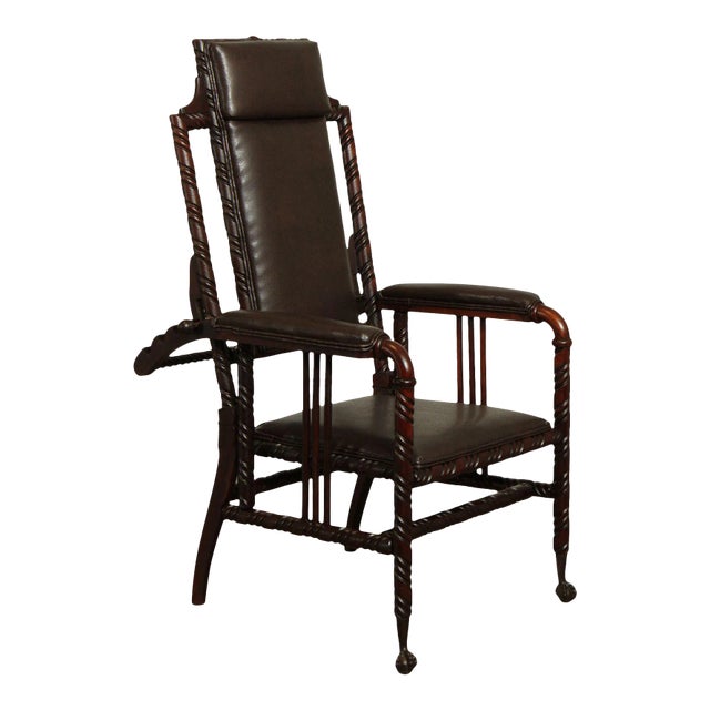 Hunzinger Antique Victorian Gothic Period Reclining Morris Chair For Sale