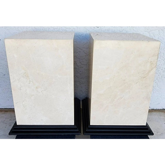 Polished Italian Travertine Marble Dining Table Bases Side Tables Display Stands For Sale - Image 9 of 12