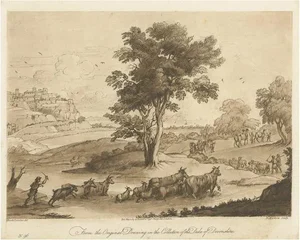 After Claude le Lorrain, Landscape with Cattle, 1819, Print