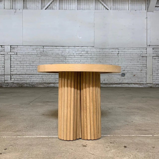 Wood Four Curves Side table reeded edition -made to order For Sale - Image 7 of 12