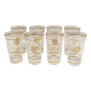 Mid Twentieth Century Modern Ge Americana Refrigerators Tumblers Set of 8