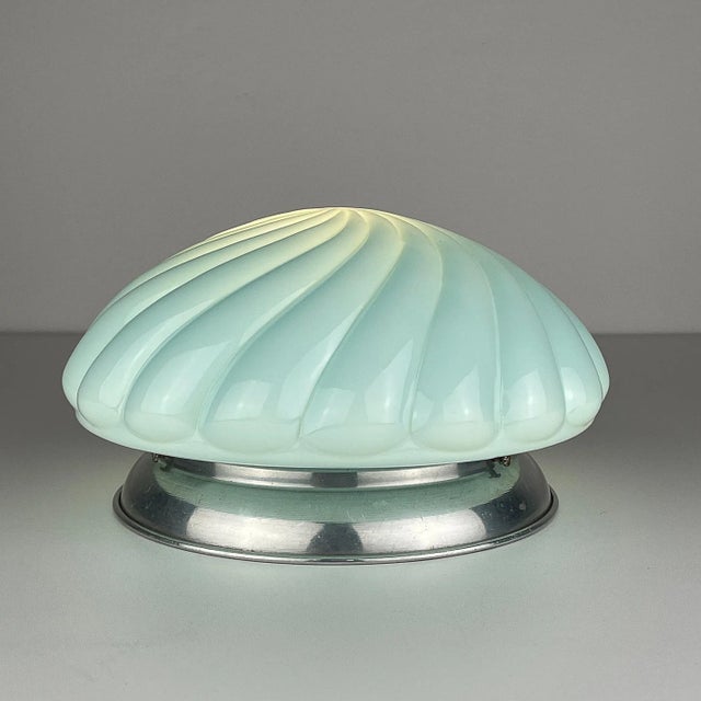 Vintage Blue Opaline Table Lamp, Italy, 1950s For Sale - Image 10 of 13