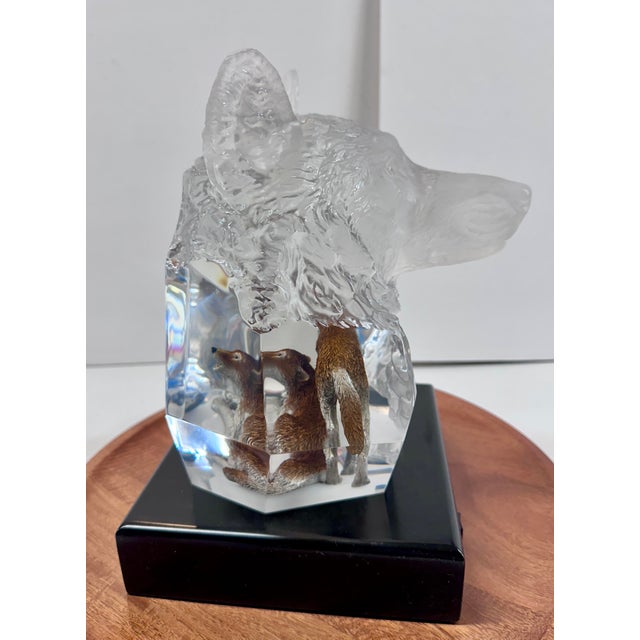 Kitty Cantrell “Devotion” Limited Edition Lucite & Pewter Wolf Sculpture With Lighted Base For Sale - Image 10 of 17