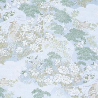 Schumacher Golden Hills Fabric In Sky For Sale