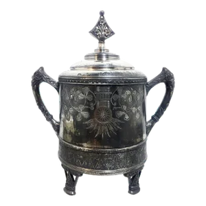 1880s Aesthetic Movement Silverplated Sugar Bowl