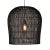Black Rattan Dome Modern Pendant Light For Sale - Image 4 of 4