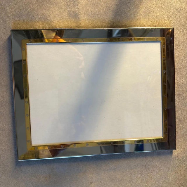Goldenrod A 1980s Elegant Italian Picture Frame in the Style of Gucci Home For Sale - Image 8 of 12