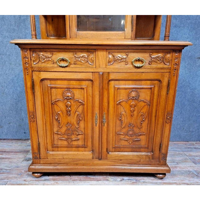 Antique 19th Century Renaissance Walnut Two-Part Buffet For Sale - Image 3 of 8